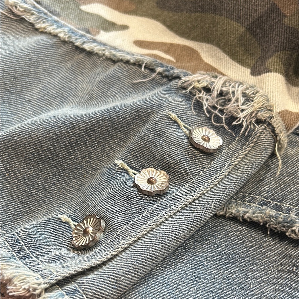 POL Camouflage & Denim Patchwork Jacket - Picture 8 of 8